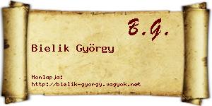 Bielik György névjegykártya